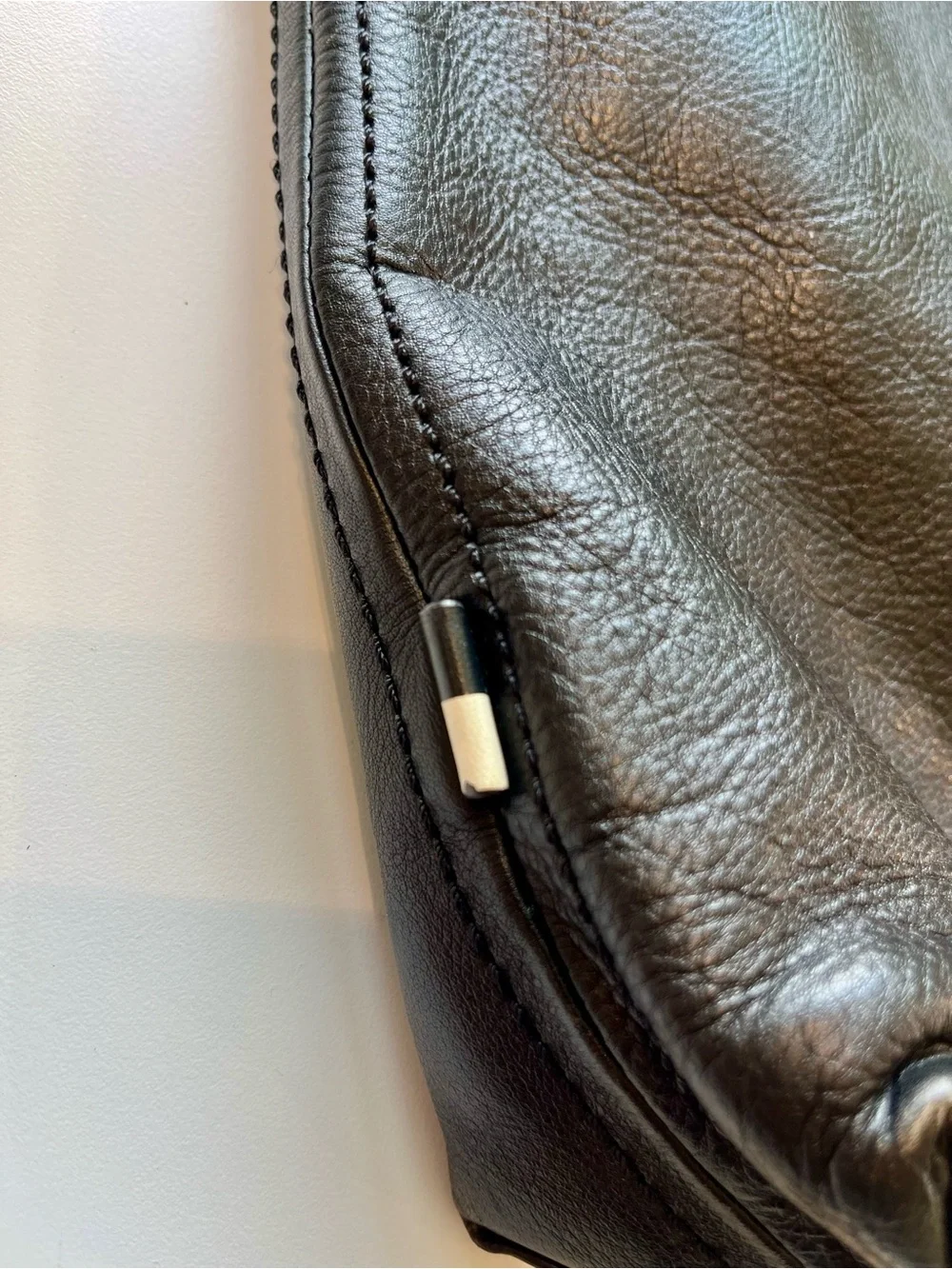 Ben Minkoff Black Leather Large Tote Work Laptop Bag Missing Strap